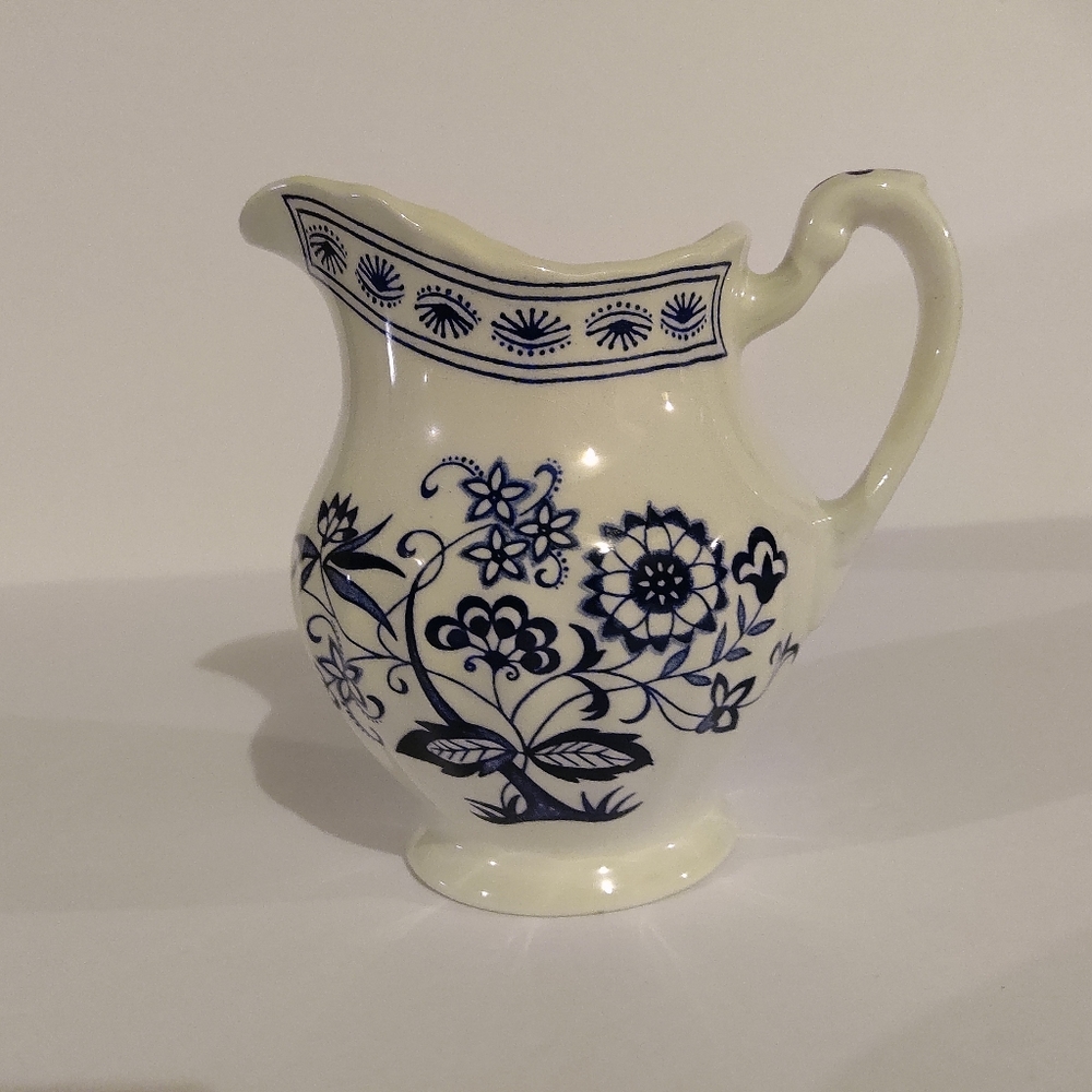 Vintage J & G Meakin Classic White Blue Nordic Creamer / Pitcher
